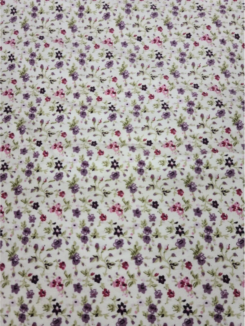 Laura Ashley Pink And Purple Floral Cotton King Flat Sheet